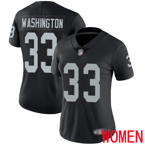 Oakland Raiders Limited Black Women DeAndre Washington Home Jersey NFL Football #33 Vapor Jersey->women nfl jersey->Women Jersey